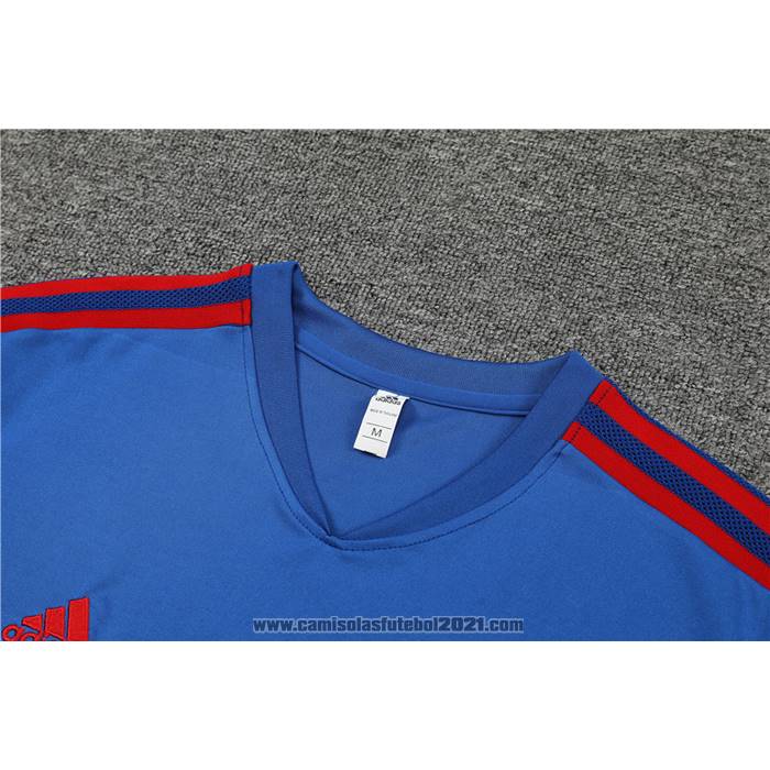 Fato de Treino Lyon Manga Curta 2022-2023 Azul - Calcas Curta